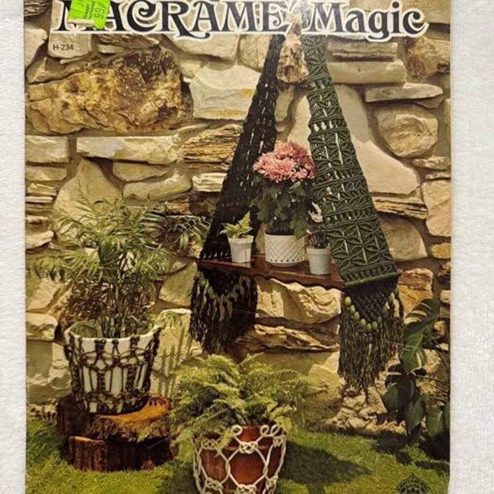 1975 Macrame Magic Book H-234 Designs Patterns Bobi Hall Planter Lamps Vintage
